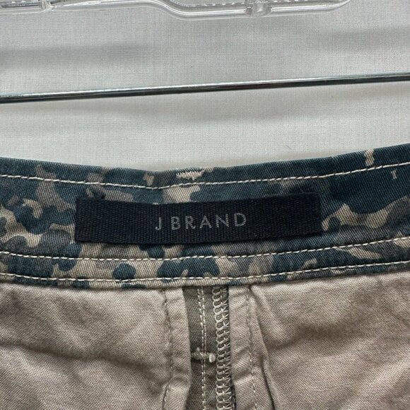 J BRAND Shorts Women 24 Evia Vale Terrestrial Camo High Waist Cotton Blend Green - Picture 3 of 7
